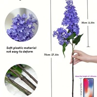 Buket Bunga Lilac Buatan Simulasi Real Touch Mezereon Grosir 70cm untuk Rumah, Pernikahan, Natal, Paskah, Wisuda