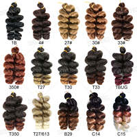 Cheveux synthétiques bouclés français courts de 12 pouces pour tresses au crochet, extensions ondulées lâches, teintes, 150g pour femmes