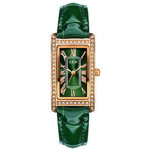Montre carrée pour femme de style vintage avec accents de diamants, design haut de gamme, spéciale Noël - Product Image 2