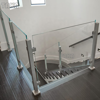 TAKA – Balustrade de balcon et d'escalier en acier inoxydable, Balustrade ronde en verre, Balustrade en verre