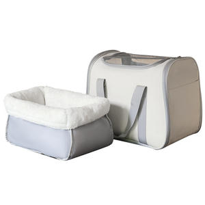 Новинка, уличная Бежевая длинная Сумка-Оксфорд, складная дорожная сумка для кошек - Product Image 1