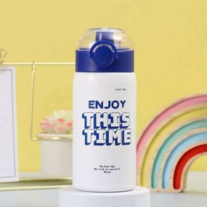 Stainless Steel Tumbler Vacuum <b>Flask</b> Lid Cartoon Design for Travel 12-24 Hours Thermal Insulation Leak-Proof Eco-Friendly Back - Product Image 4