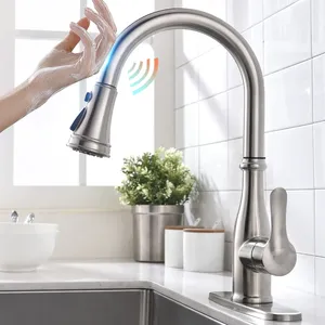 SUS304 Gourmet Kitchen Faucet Touch Sensor Smart Water Mixer Faucet Pull-down hot and cold water kitchen sink faucet