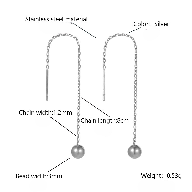 [EX-0100] Steel color-3.0 glossy 8cm ear wire