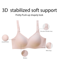 Sujetador sin costuras de talla grande para mujer de buena calidad con correas ajustables diseño romántico pequeño hueco Push-Up característica ropa interior