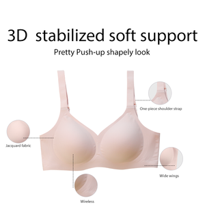 Reggiseno <span class=keywords><strong>donna</strong></span> Plus Size M-3XL senza cuciture di buona qualità con spalline regolabili romantico piccolo Design cavo Push-Up caratteristica biancheria intima - Product Image 5