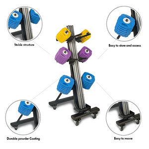 20 Sets de Soportes para Equipos de Gimnasio con Ruedas, Solución de Almacenamiento Móvil Compacta, Soportes para Barras y Sentadillas - Product Image 2