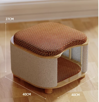 Lit pour chaton en bois massif de luxe personnalisé, respirant et chaud, pour toutes les saisons, niche intérieure en bois, lit pour animaux de compagnie de style mid-century.