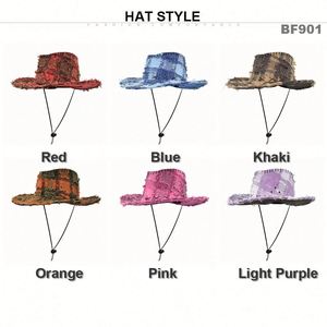New Retro American Western Cowboy Hat Men Women Ethnic Style Distressed Jazz Hat for Outdoor Travel Party <b>Sunscreen</b> - Product Image 3