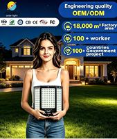 Reflector Solar de 300W 500W con Iluminación Trilateral, Exterior, IP67, Impermeable, de Vidrio, Súper Brillante, LED, para Jardín y Hogar
