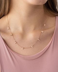 <span class=keywords><strong>Collana</strong></span> con <span class=keywords><strong>Iniziale</strong></span> Piccola alla Moda, Gioielli Minimalisti Raffinati, <span class=keywords><strong>Collana</strong></span> con Lettera Delicata in <span class=keywords><strong>Argento</strong></span> 925 Placcato Oro 14K per Bambini - Product Image 4