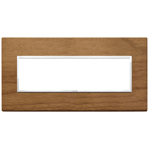 Italian Walnut Wall <b>Switch</b> <b>Plate</b> 22.1 Cm Length With White Insert For Modern Interior Design - Product Image 1