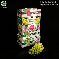Caisse en plastique PP UVA pliable et empilable pour vin de table, fruits et récoltes de verger, personnalisable en usine OEM