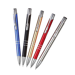 Stylo bille en métal avec logo personnalisé, cadeau promotionnel pour entreprise, largeur d'écriture de 1,0 mm, stylo classique pour hôtel, en encre noire - Product Image 3