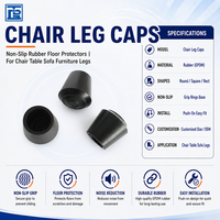 TONGDA Factory Wholesale Chair Leg Caps Rubber Feet Non Slip Floor Protectors for Chairs Tables Sofas Furniture Custom Size OEM