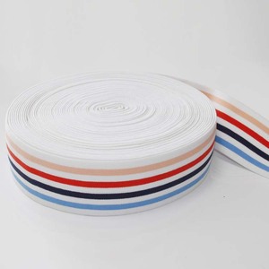Diadema deportiva de nailon de alta elasticidad de 3cm con banda elástica de rayas de Color estilo espiga con barra de goma - Product Image 2