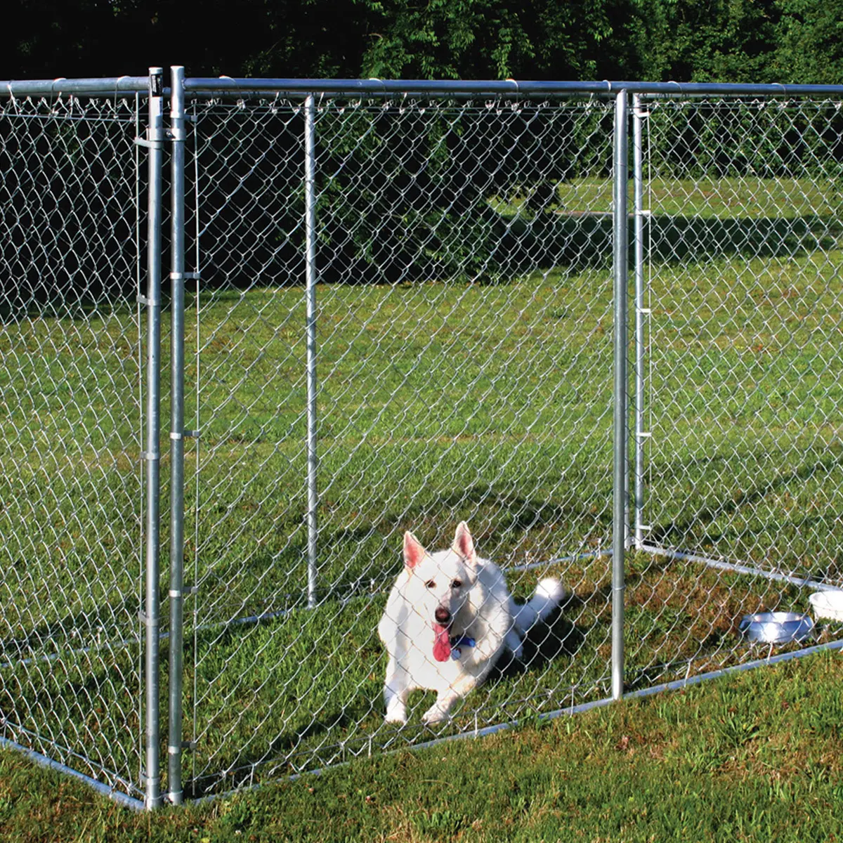ペットの屋外の家のためのトップカバー4x4x4.5ftが付いている大きい黒い金属の犬の犬小屋