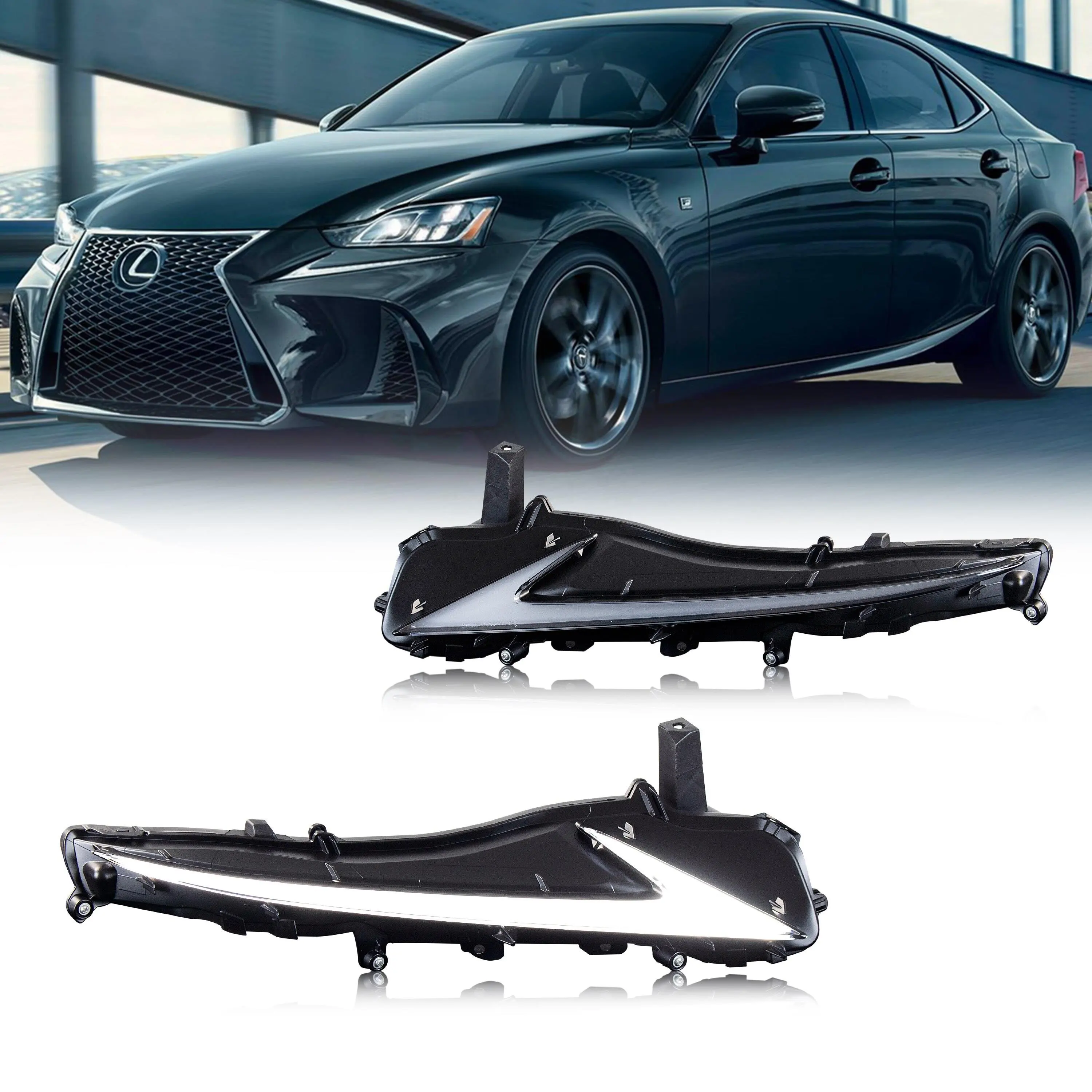 Archaic 주간 러닝 라이트 Lexus devis350 IS200t IS300 2014-2020 DRL 스타트 업 애니메이션 순차 표시기 램프