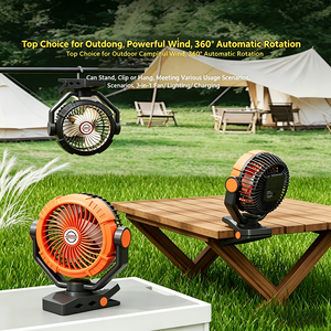 Ventilateur portable à clipser, batterie longue durée, moteur sans balais 9V, télécommande, ventilateur oscillant à 4 vitesses pour le camping, le bureau - Product Image 5