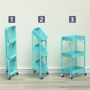 Chariot de rangement à fente utilisé dans les ménages Chariot de rangement pour nécessités quotidiennes Chariot de rangement pour aliments en métal - Product Image 6