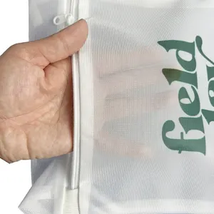 Custom Logo Zipped Mesh Laundry Bag Clothes Underwear Protector Washing Bra Lingerie Wash Bags