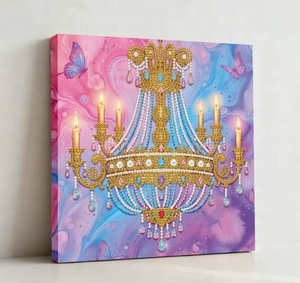 Kit complet de peinture DIY avec perles en forme de poire et de diamant, toile autocollante numérotée, création d'œuvres d'art facile, vente en gros - Product Image 4