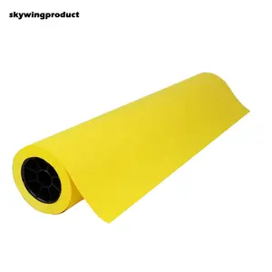 Fornecedor chinês de alta qualidade Rolo de Papel Kraft Amarelo 24*200 (2,400 polegadas) papel colorido para arte e artesanato placas de boletim