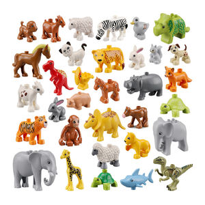 Hewan kecil anjing kucing kuda babi kelinci edukasi anak-anak blok bangunan Mini mainan anak-anak seri hewan cocok dengan merek terkemuka - Product Image 1