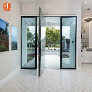 New Style Entrance Pivot Front Door Aluminum Low-E Glass Pivot Door