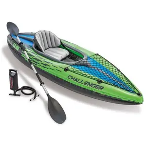 Intex 68305 Challenger <span class=keywords><strong>K1</strong></span> One Person Canoe Raft PVC Inflable pedal Kayak hausboot - Product Image 1