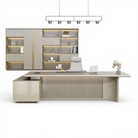 Escritorio de Madera en Forma de L, Diseño Moderno, Lujoso y Duradero, con Gabinete de Almacenamiento de Gran Capacidad, Color Personalizable, para Oficina en Casa