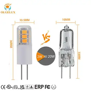 G4 LED Bulb 2W 250LM Chandelier Light Bulbs (20W Halogen Equivalent) Newest ERP EMC Standard,E Energy Class,No Flicker
