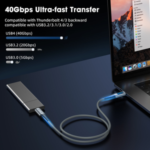 Câble d'affichage LED USB4 PD3.1 240W, câble de charge rapide 40 Gbps 8K60Hz, adapté <span class=keywords><strong>pour</strong></span> <span class=keywords><strong>Switch</strong></span> MacBook - Product Image 6