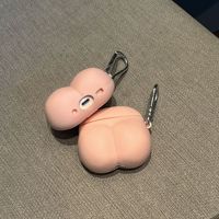 Étui en silicone souple créatif et amusant en forme de fesses de pêche 3D, mignon et de dessin animé, pour Apple Airpods 2/1 Pro 2 3, housse de protection pour écouteurs Bluetooth