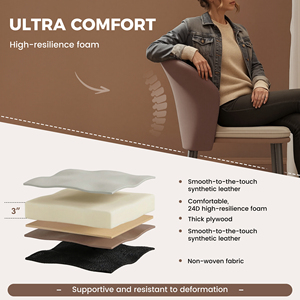 Silla de Comedor Moderna, Ergonómica, Ligera, Tapizada en Cuero PU, Impermeable, Estable, con Respaldo Curvo para el Hogar, Comedor y Salas de Estar - Product Image 4