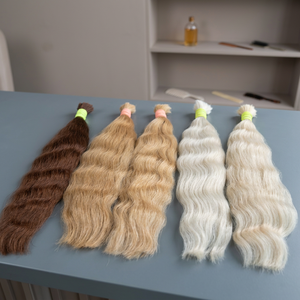 Cabello Humano Rubio Ondulado a Granel para Extensiones, Mechones de Cabello Humano Rubio Ondulado Natural para Uso en Salón - Product Image 3