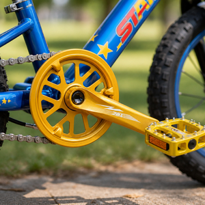 Juego de <span class=keywords><strong>Bielas</strong></span> para Niños 32T 36T con Protector de Cadena, Aleación de Aluminio CNC, Orificio Cuadrado, Brazo de Biela para Bicicleta Infantil, Piezas de Fábrica Personalizadas OEM ODM - Product Image 2