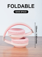 Wireless Pink Headphones BT5.3 TWS Over-ear Headphones olahraga lari Gaming dengan 3.5mm Headset Audio