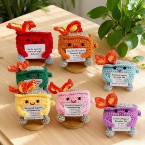 Bán Buôn Handmade Crochet Hỗ Trợ Cảm Xúc Dumpster Cháy Đồ Chơi Sang Trọng Thiết Lập Đáng Yêu Dệt Kim Nhiều Màu Búp Bê Quà Tặng Số Lượng Lớn Người Mua - Product Image 3