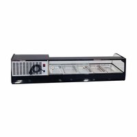 Vitrine réfrigérée à sushi en acier inoxydable de 1,33 m avec refroidissement direct, à un seul niveau, pour usage commercial