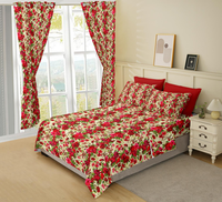 Ensemble de draps de lit personnalisé imprimé de 8 pièces avec rideaux, motifs d'emballage parfaits, ensemble de draps de lit de 8 pièces
