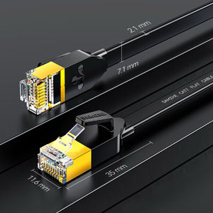 Câble réseau plat FTP CAT7 32AWG, cordon de raccordement Cat7, câbles de communication LAN <span class=keywords><strong>Internet</strong></span> avec blindage plaqué or, connexion RJ45 - Product Image 2