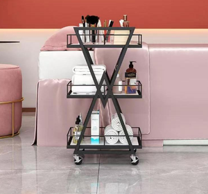 Étagère de rangement cosmétique spéciale pour outils de coiffure, chariot de rangement haut de gamme pour influenceurs sur les réseaux sociaux et salons de beauté. - Product Image 1