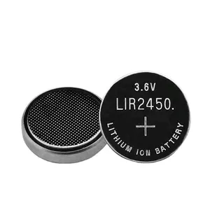 LIR2450 3.6V 리튬 이온 버튼 셀 배터리 150mAh 리르 2450 리튬 이온 충전식 배터리