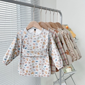 ผ้ากันเปื้อนแบบมีกระเป๋าขนาดใหญ่สำหรับเด็กเล็ก,เอี๊ยมแขนยาวกันน้ำสำหรับเด็กผู้ชายและเด็กผู้หญิงเสื้อผ้าทำงานใส่ได้ทั้งชายและหญิงผ้ากันเปื้อนสำหรับเด็กวัยหัดเดิน - Product Image 3