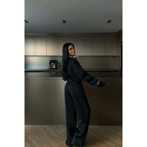 Black Hooded <b>Tracksuit</b> Vintage Sportswear for Autumn/Winter Breathable Lightweight Plus Size Printed Logo Solid Vintage Style - Product Image 1