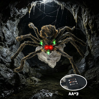 Produit d'exportation Halloween : Araignée rebondissante d'horreur, électrique, lumineuse, sonore et agitée, pour effets de terreur et de farce, modèle étrange pour centre commercial, couleur vin noir