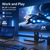 Câble DP 1.4 8K 32,4 Gbps 4K 144Hz Ultra HD avec boîtier bleu, Plug and Play pour moniteur de jeu, PC, ordinateur portable, TV, ordinateur de bureau