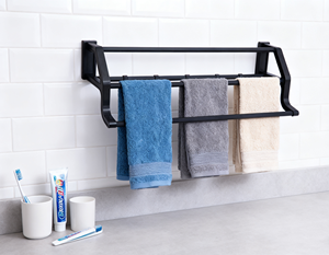 Treo tường ABS mạ crôm khăn giá lưu trữ kệ với cú đấm móc cho phòng tắm sử dụng - Product Image 4