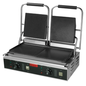 Gril électrique commercial à double contact supérieur et sous la plaque chauffante rainurée Cuisson à haute efficacité pour restaurants <span class=keywords><strong>Campbon</strong></span> ZH-813 - Product Image 1